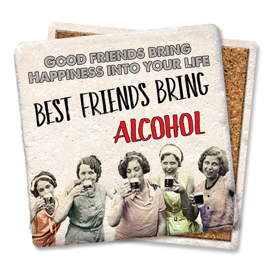 Drink Coaster - Good friends bring happiness