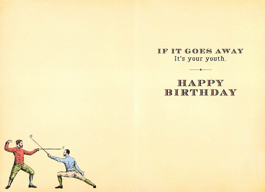 Greeting Card - Pair of men "fencing" with golf clubs
