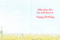 Greeting Card - Cowboy ponders direction signs