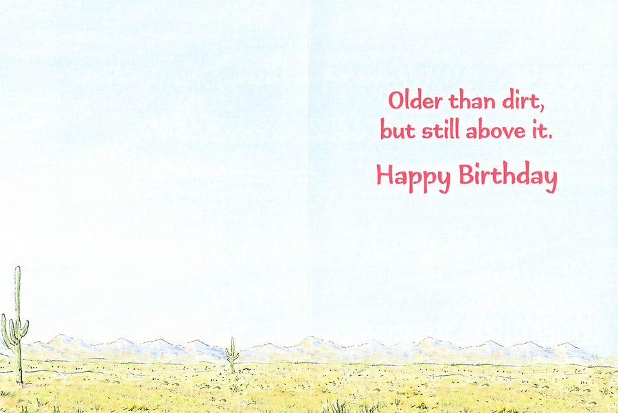 Greeting Card - Cowboy ponders direction signs