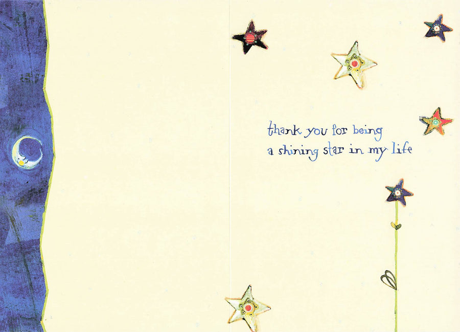 Greeting Card - Star shaped flowers on colorful background
