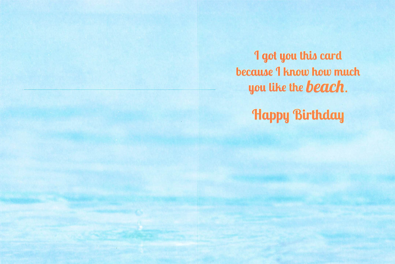 Greeting Card - Dark haired shirtless man in ocean