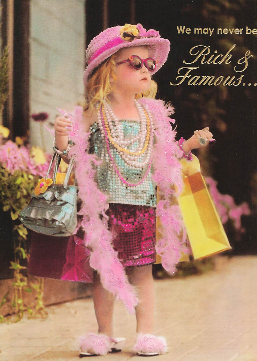 Greeting Card - Little girl wearing hat and sunglasses
