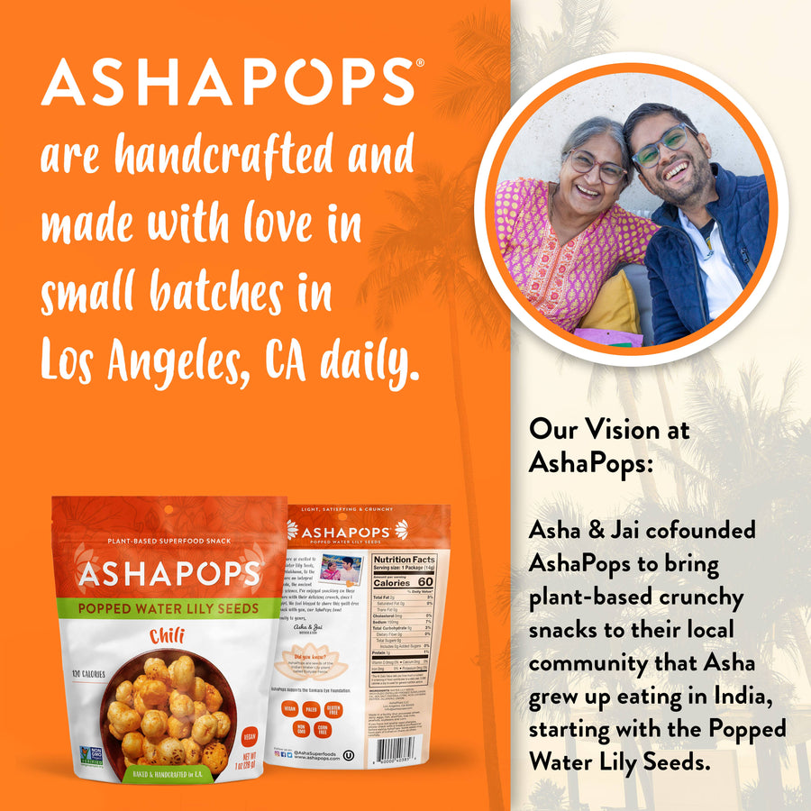 AshaPops - 1oz Chili Lime - AshaPops Popped Water Lily Seeds