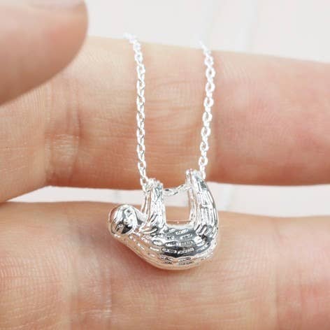 Sloth Silver Necklace -Lisa Angel