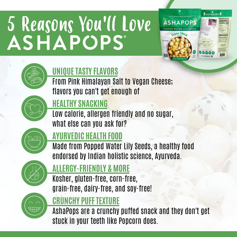 AshaPops - 1oz Vegan Cheese - AshaPops Popped Water Lily Seeds