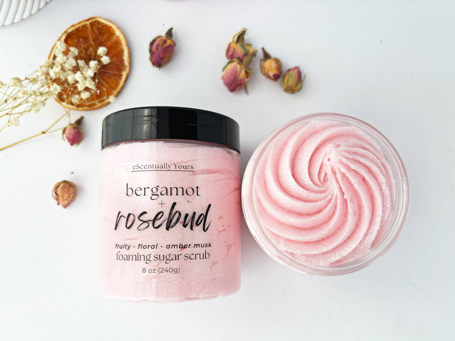"Bye Felicia" - Bergamot & Rosebud Foaming Sugar Scrub- eScentually Yours