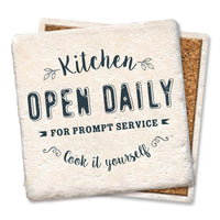 Drink Coaster - Kitchen open daily