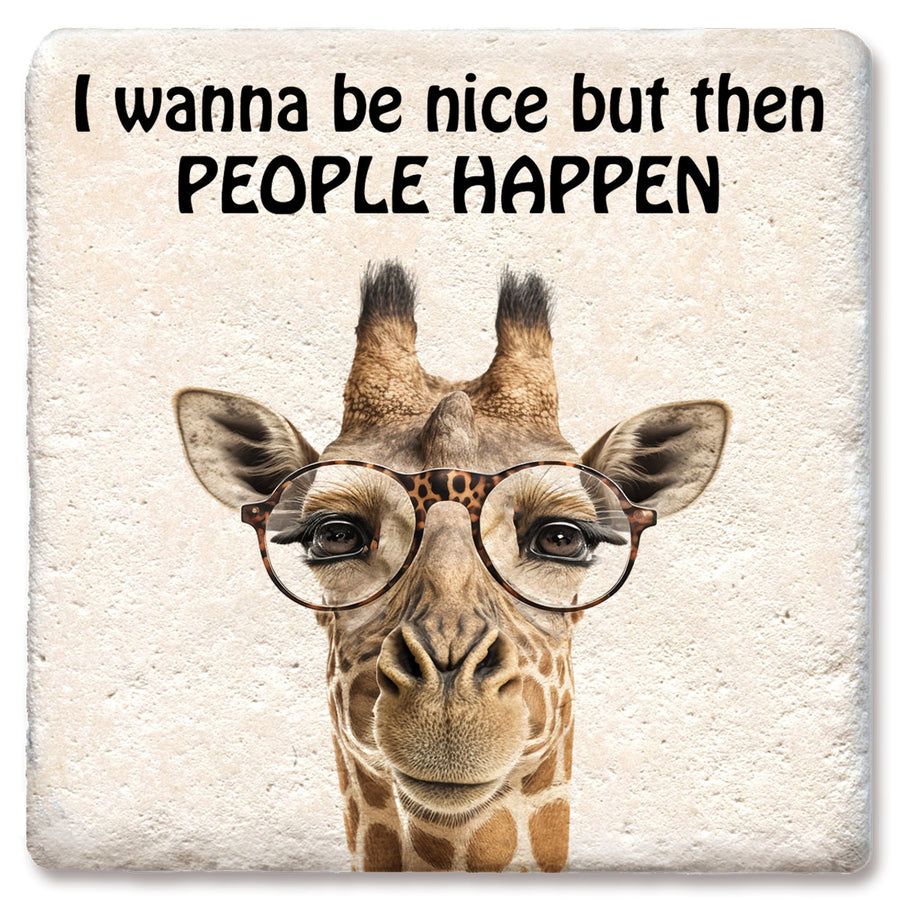 Drink Coaster - I wanna be nice (giraffe)