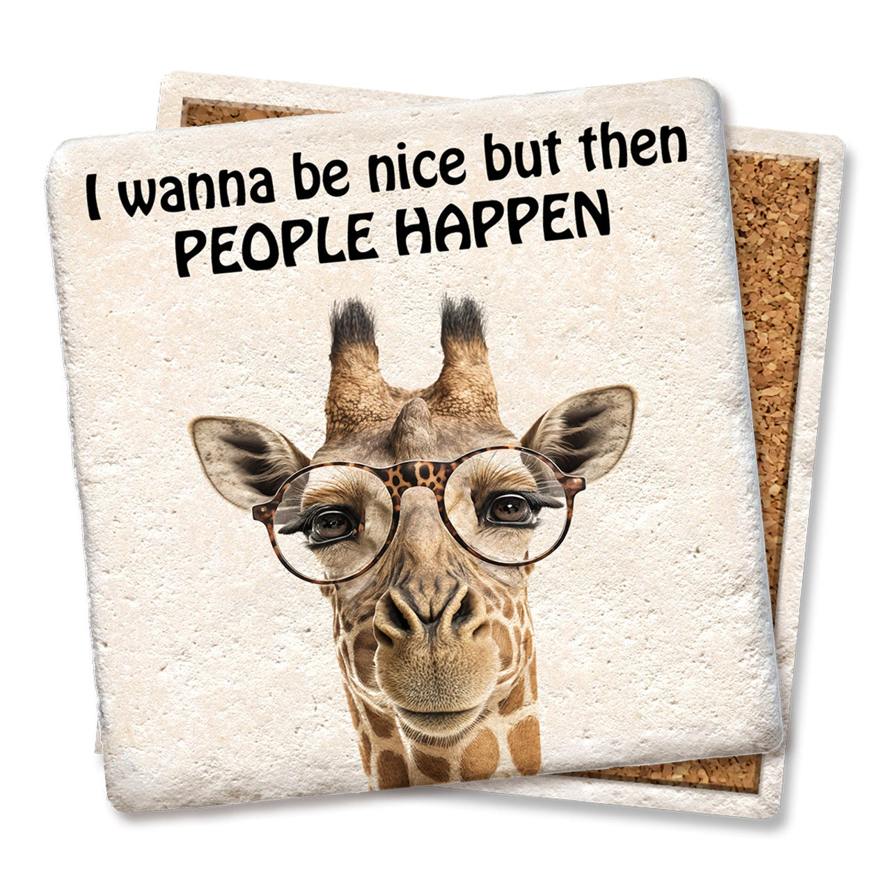 Drink Coaster - I wanna be nice (giraffe)