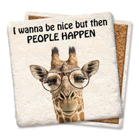 Drink Coaster - I wanna be nice (giraffe)