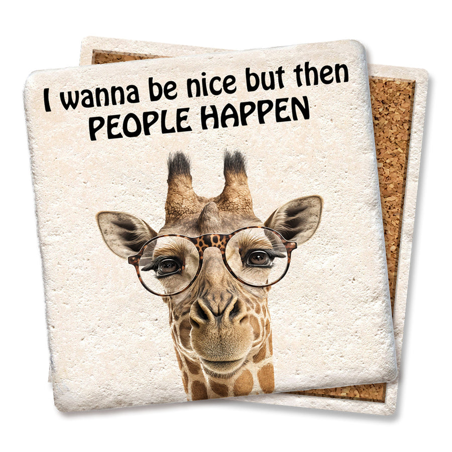 Drink Coaster - I wanna be nice (giraffe)
