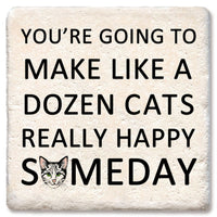 Drink Coaster - Dozen Cats Really Happy