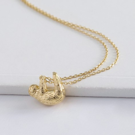 Sloth Gold Necklace - Lisa Angel