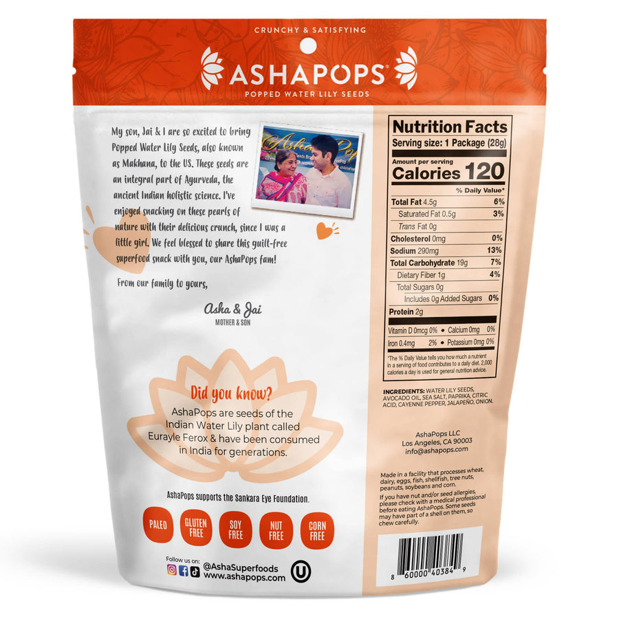 AshaPops - 1oz Chili Lime - AshaPops Popped Water Lily Seeds