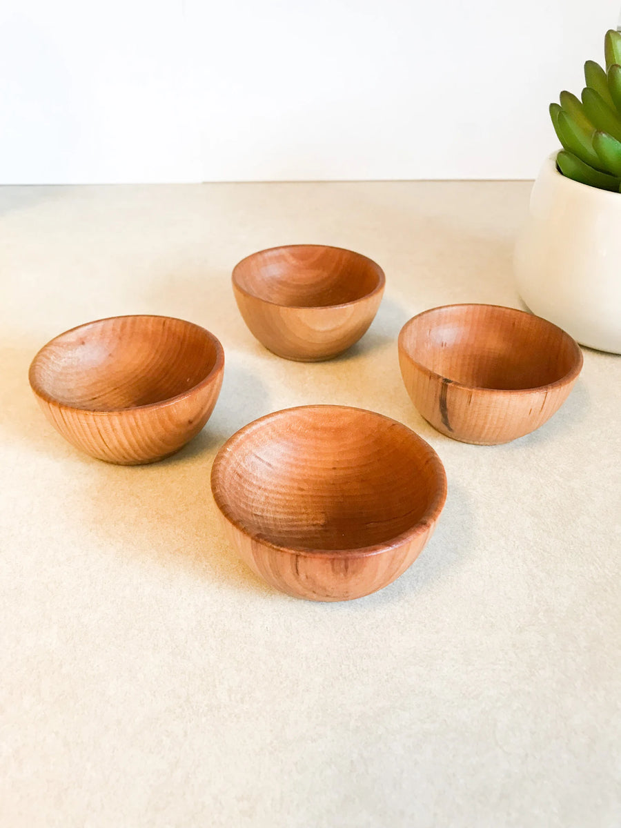 Lot de 5 bols en bois