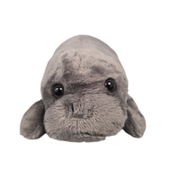 Plush toy seal on a white background
