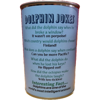 Canned Gifts - Flip the Canned Dolphin | Stuffed Animal Plush w/Jokes |Gift: Pop Top Lid