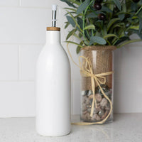 Fox Run Brands - Fox Run White Ceramic Oil Bottle,17 oz Olive Oil Dispenser