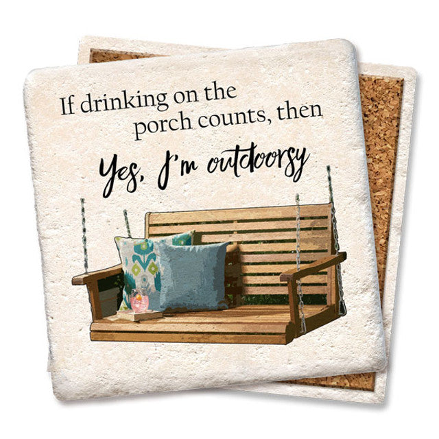 Drink Coaster - If Drinking On The Porch