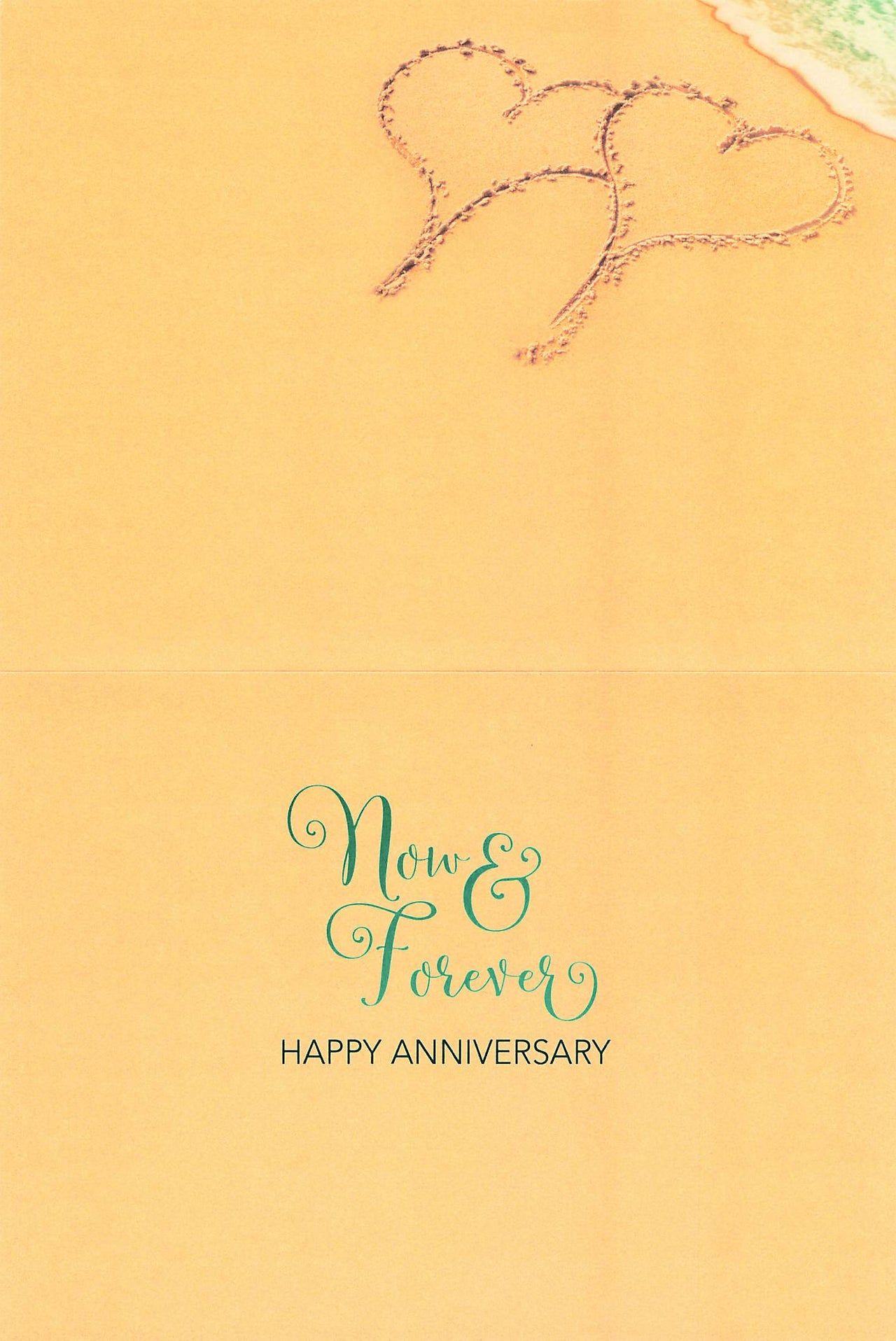 Greeting Card - Pair of hearts drawn in the sand
