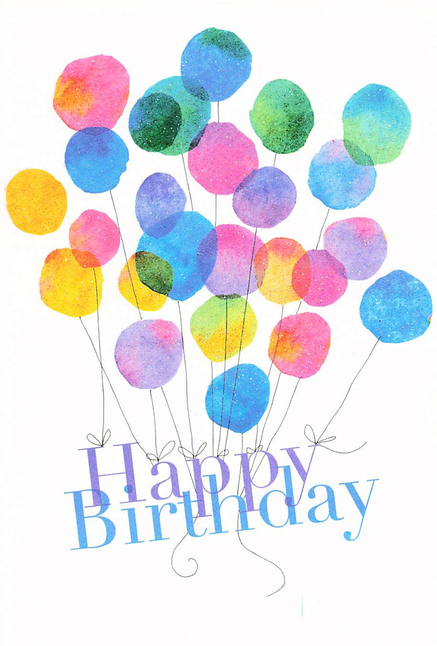 Greeting Card - Various colorful watercolor balloons