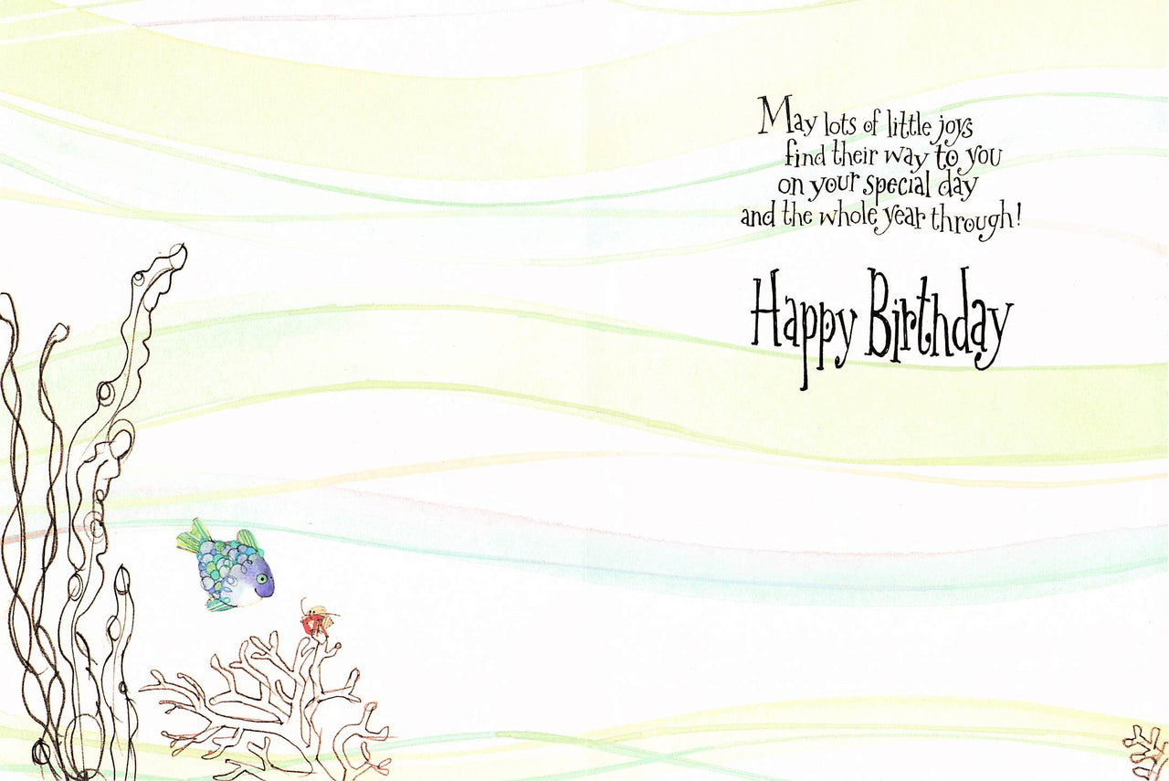 Greeting Card - Mermaid and seahorse, fish