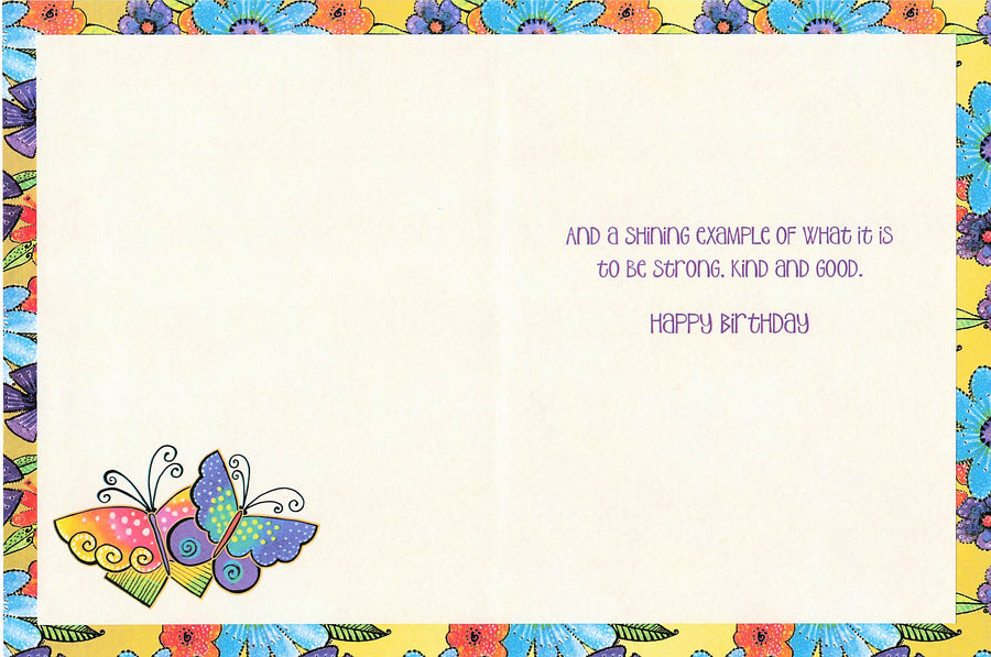 Greeting Card - Floral border with two large butterflies