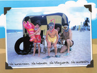 Greeting Card - Family picture on beach with snorkel faces