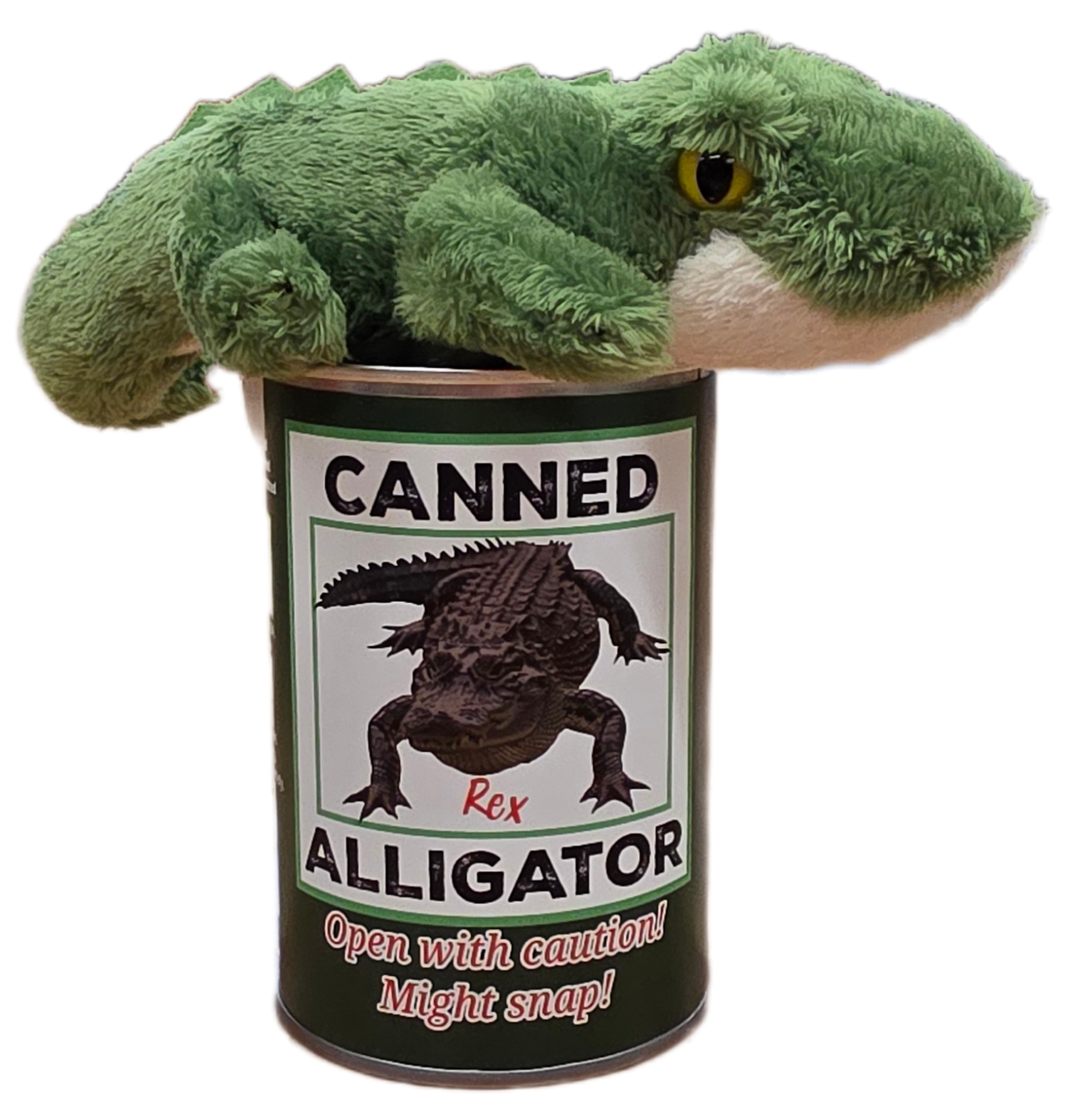 Canned Gifts - Rex the Canned Alligator | Stuffed Animal Plush w/Jokes: Pop Top Lid