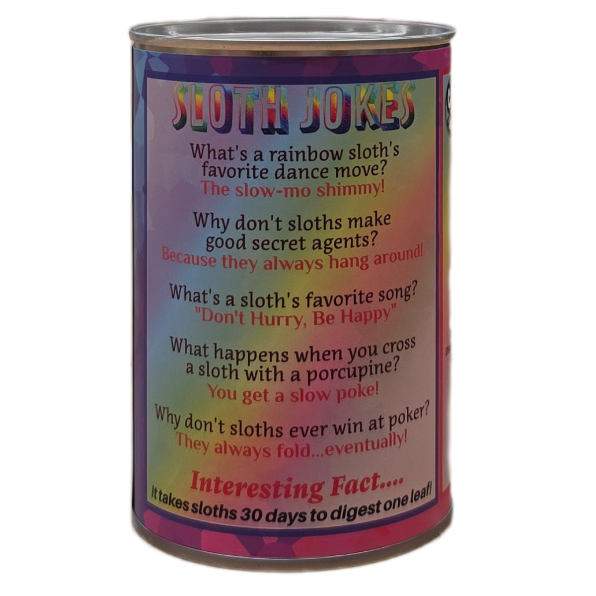 Canned Gifts - Buttercup the Canned Rainbow Sloth Stuffed Animal Plush: Regular Lid