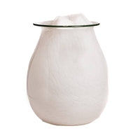 Marble Glass Wax Melter - White