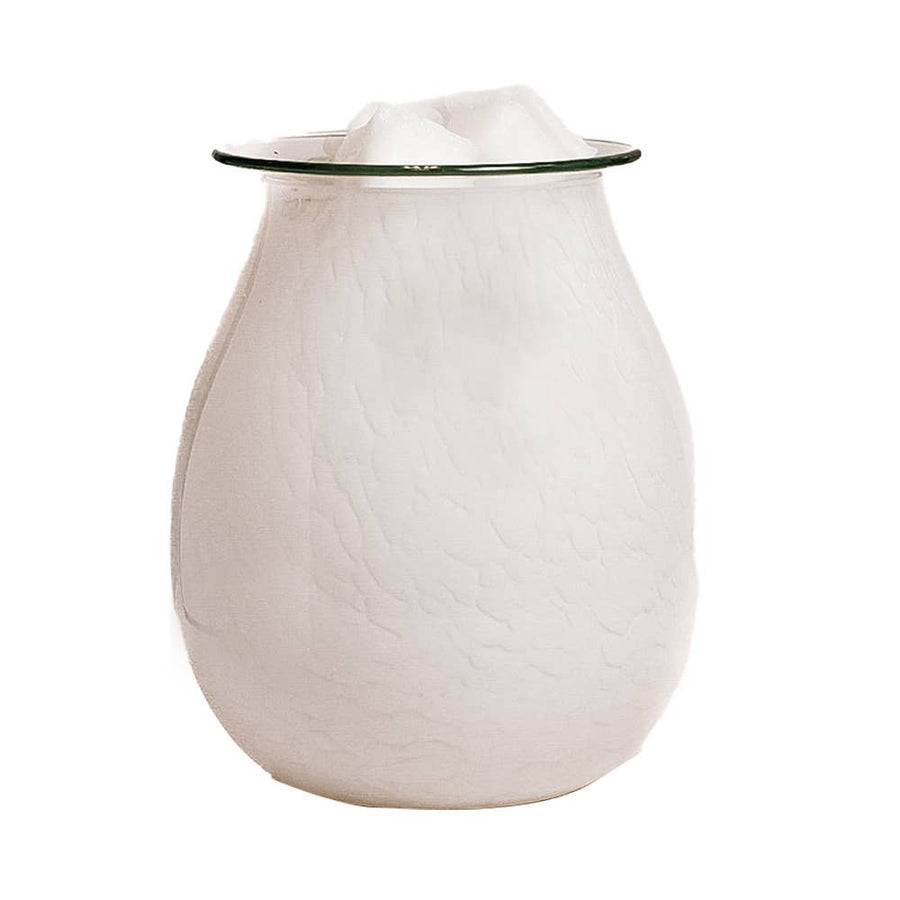 Marble Glass Wax Melter - White