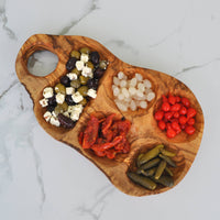 Naturally Med Inc. - Olive Wood 5 Compartment Appetizer Serving Tray