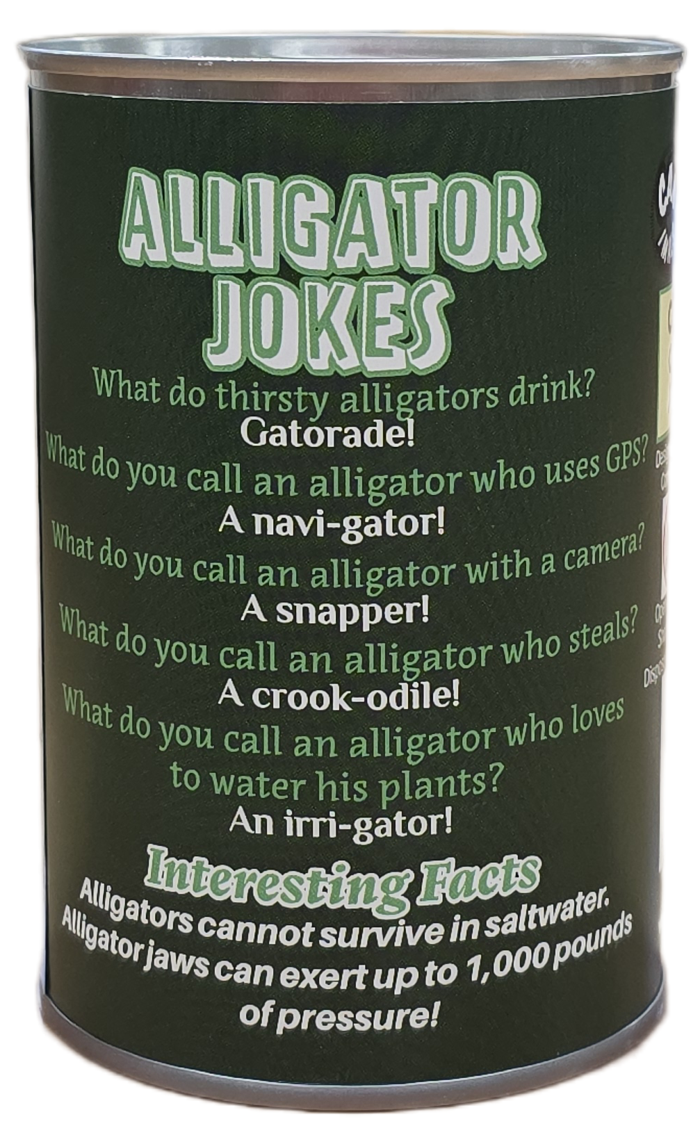 Canned Gifts - Rex the Canned Alligator | Stuffed Animal Plush w/Jokes: Pop Top Lid