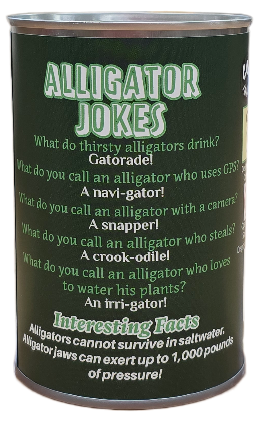 Canned Gifts - Rex the Canned Alligator | Stuffed Animal Plush w/Jokes: Pop Top Lid