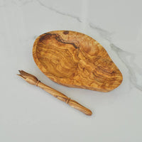 Naturally Med Inc. - Olive Wood Olive Dish with Olive Stabber Gift Set