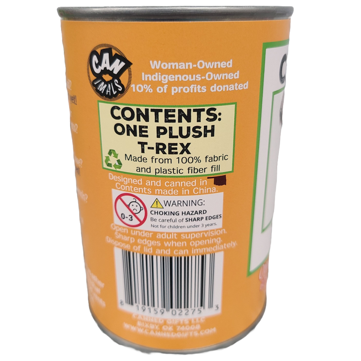 Canned Gifts - Rumble the Canned T-Rex Dinosaur Plush w/Funny Jokes: Pop Top Lid