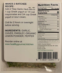 Back of a container with recipe, nutrition facts, and ingredients listed.