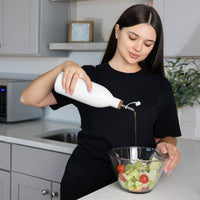 Fox Run Brands - Fox Run White Ceramic Oil Bottle,17 oz Olive Oil Dispenser