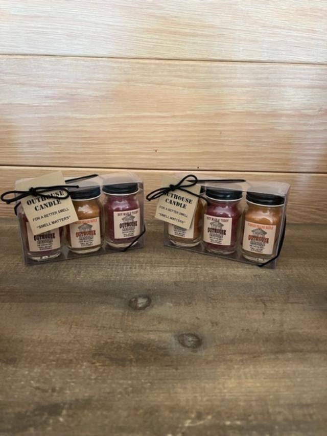 Fairhope Favorites, Inc. - 3 Mini Outhouse Candles Gift Pack