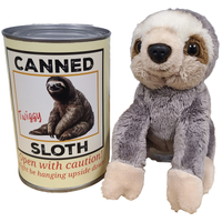 Canned Gifts - Twiggy the Canned Sloth Stuffed Animal Plush w/Funny Jokes: Pop Top Lid