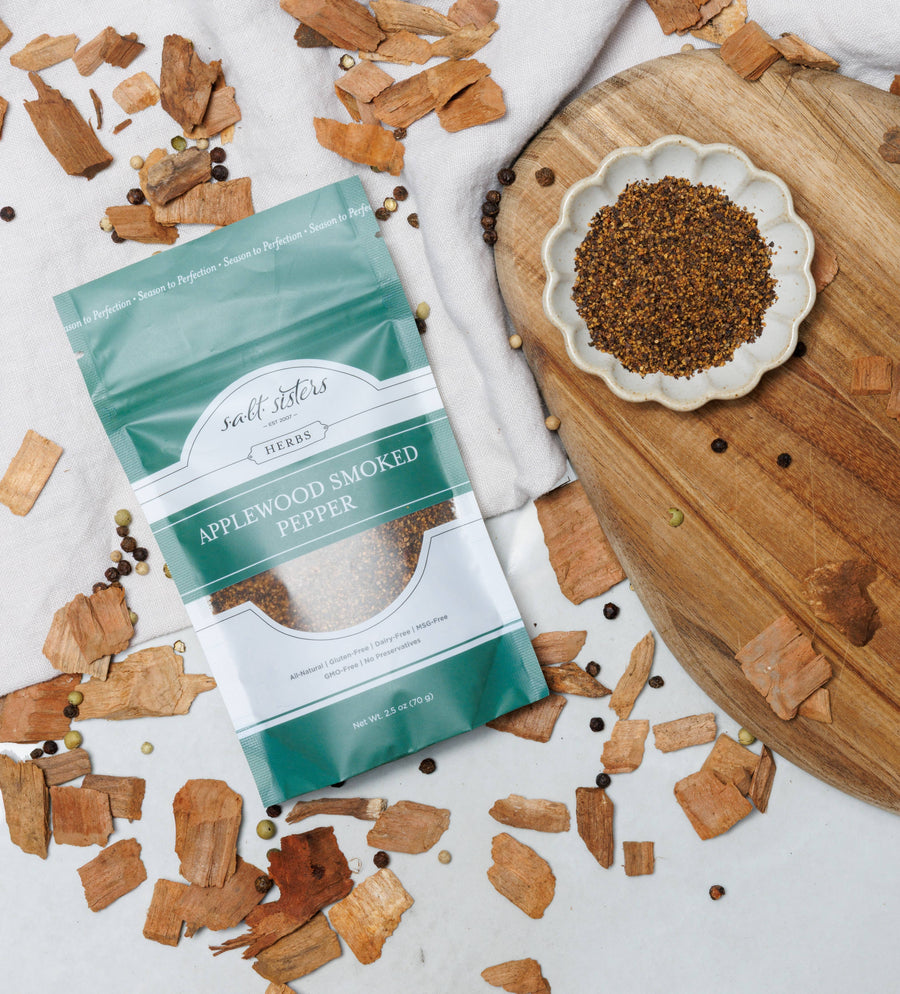 Salt Sisters - Cracked Peppercorns - Applewood Smoked - 2.5 oz