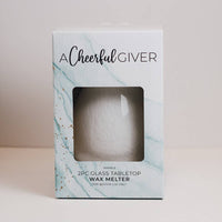 Marble Glass Wax Melter - White
