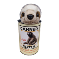 Canned Gifts - Twiggy the Canned Sloth Stuffed Animal Plush w/Funny Jokes: Pop Top Lid