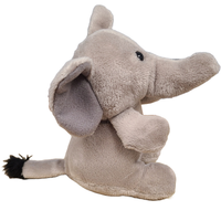 Plush elephant toy on a white background
