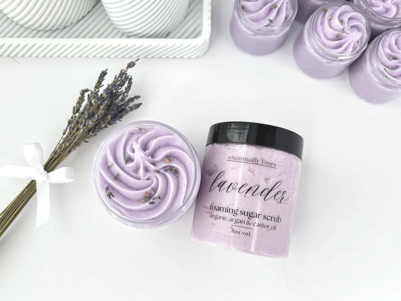 Lavender Foaming Sugar Scrub or Whipped Soap: Foaming Body Scrub - eScentually Yours