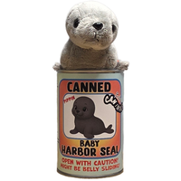 Canned Gifts - Canned Baby Harbor Seal | Stuffed Mini Seal Plush w/Jokes: Regular Lid