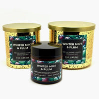 Oso Candle Company - Winter Mint and Plum | Scented Soy Wax Candle: 8.5 oz Glass Jar / Metal Lid