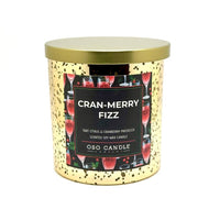 Oso Candle Company - Cran-Merry Fizz | Scented Soy Wax Candle: 3.5 oz Amber Glass Jar / Plastic Lid